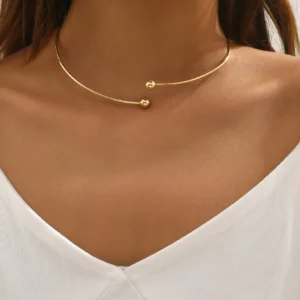 1 peça moda simples ferro bola decorada Gargantilha de punho para mulheres para festa Decoração