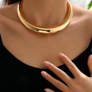 Gargantilha Minimalista Sólido - Ouro Amarelo