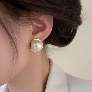 1 Par de Brincos de Pérola Falsa Estilo Simples