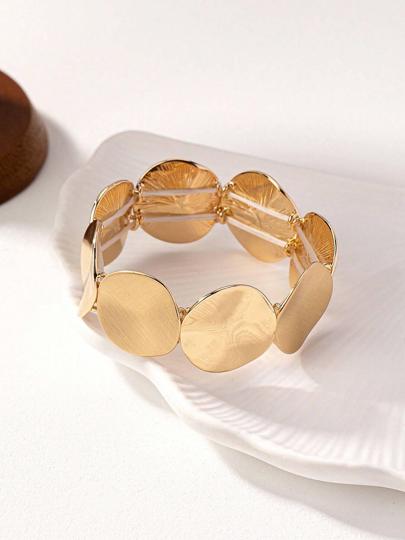 Pulseira Elástica Fashion Dourada. - Imagem 4