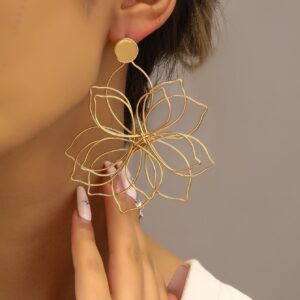 Brinco metálico vintage folha