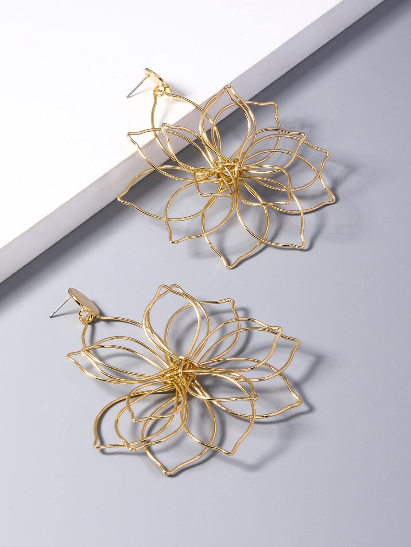 Brinco metálico vintage folha - Imagem 2