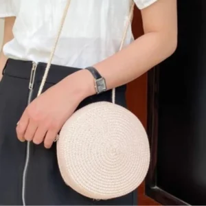 Bolsa de Praia Bag Saco de Palha Verão Transversal.