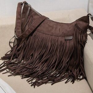 Bolsa Boho Chic com Alça Ajustável e Franjas.