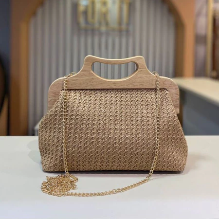 Bolsa Clutch de Ráfia, Moda Elegante e sofisticada. - Imagem 3