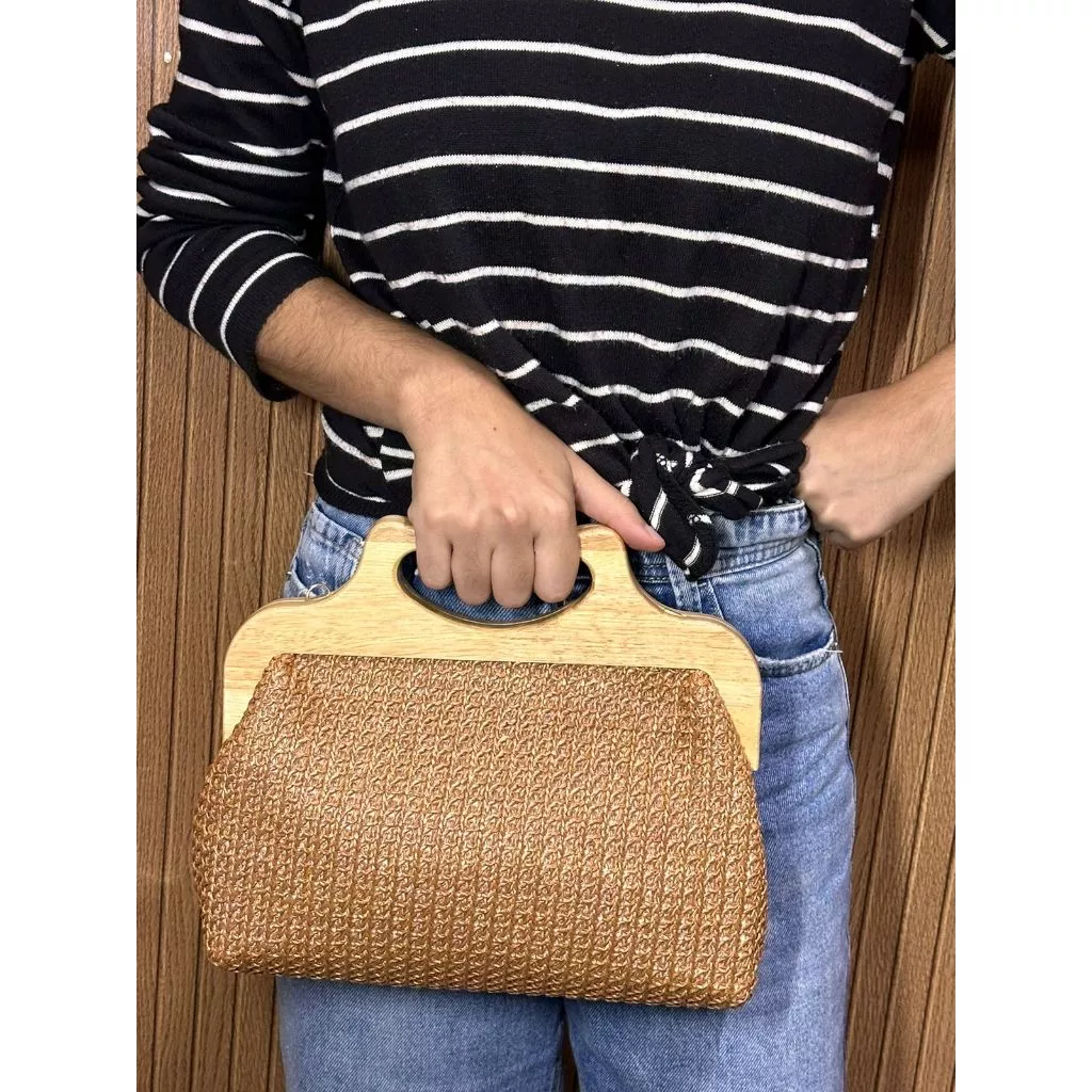 Bolsa Clutch de Ráfia, Moda Elegante e sofisticada.